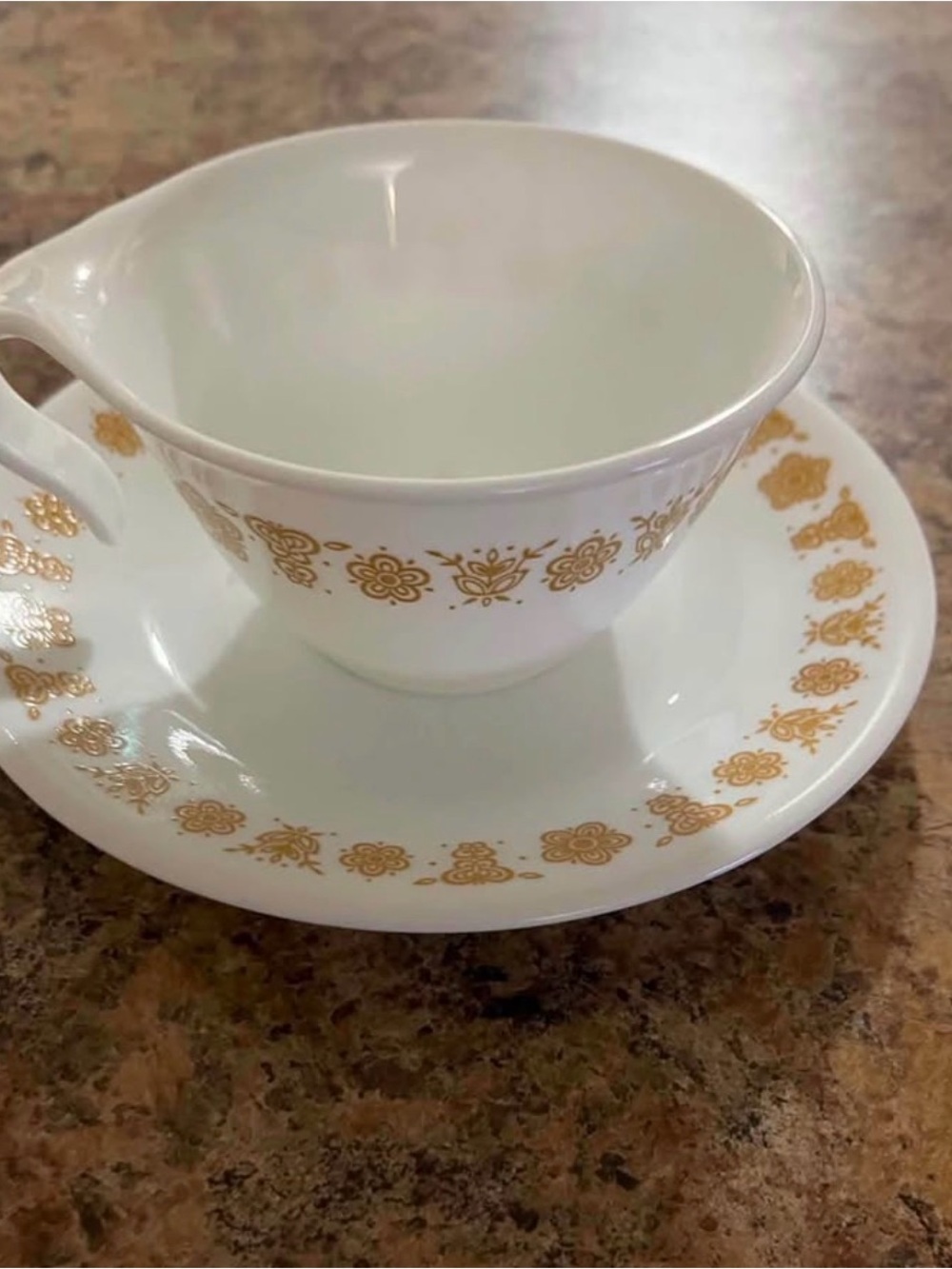 Corelle Butterfly Gold Cups & Saucers